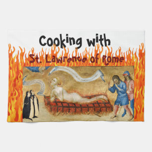 Koken met St. Lawrence van Rome (M 022) Theedoek