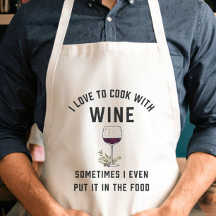 Koken met wijn   Funny Wine Lovers Standaard Schort