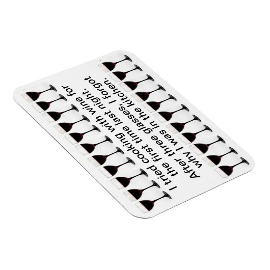 Koken met wijn - Grappig Gezegde op Schort Magneet (Rechterzijde)