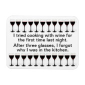 Koken met wijn - Grappig Gezegde op Schort Magneet (Horizontaal)