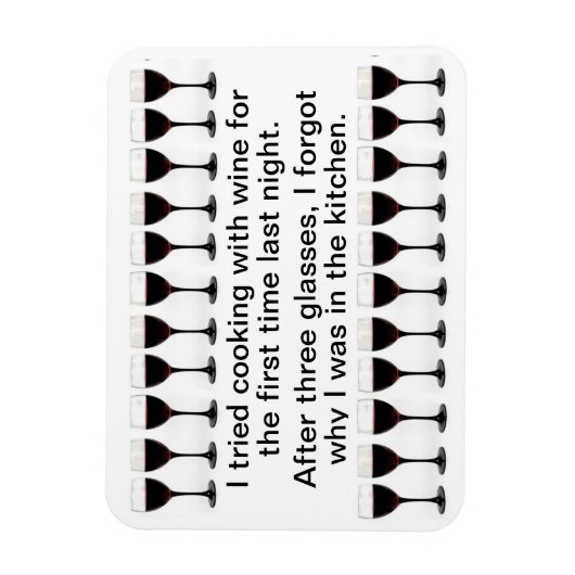 Koken met wijn - Grappig Gezegde op Schort Magneet (Verticaal)