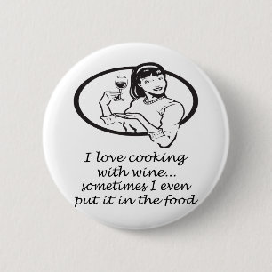 Koken met wijn ronde button 5,7 cm