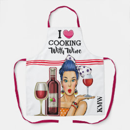 Koken met wijn schort
