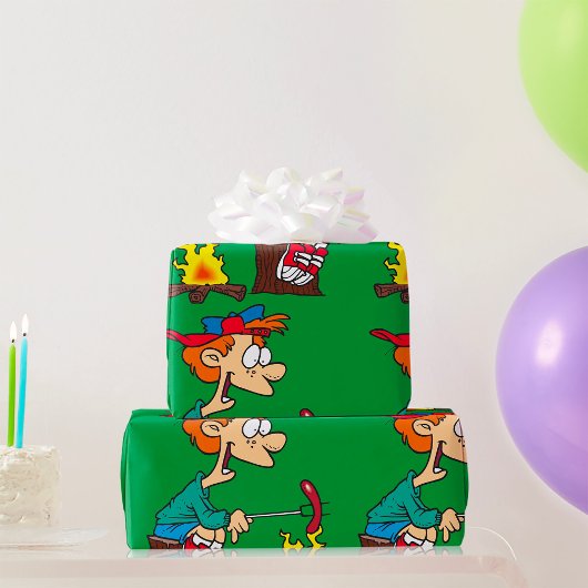 Koken op een kampvuur cadeaupapier