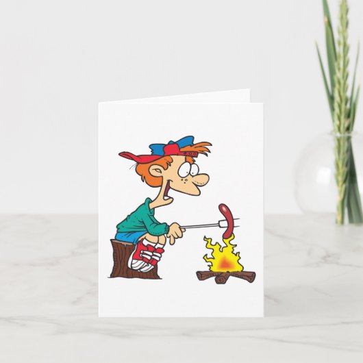 Koken op een kampvuur kaart (Voorkant)