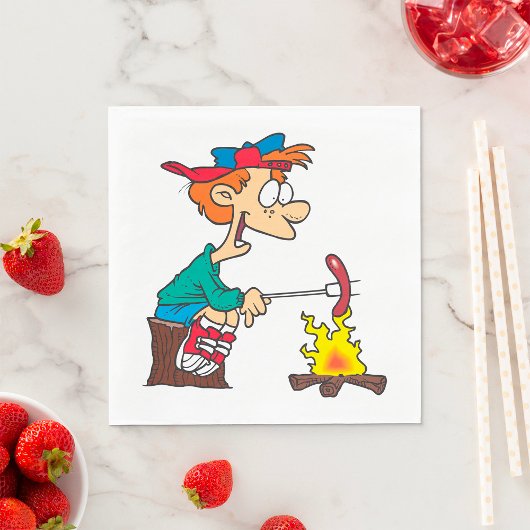 Koken op een kampvuur servet