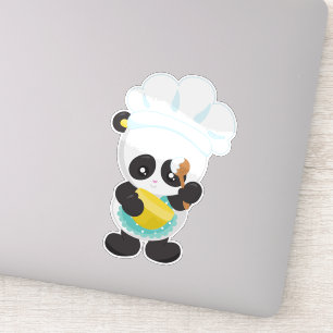 Koken Panda, bakken Panda, Schort, Whisking Bowl Sticker