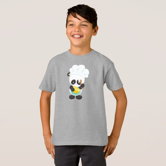 Koken Panda, bakken Panda, Schort, Whisking Bowl T-shirt (Voorkant volledig)