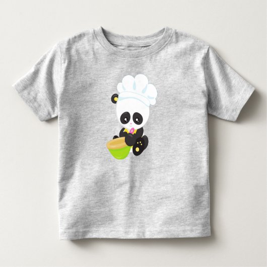 Koken Panda, Bakkende Panda, Cute Panda, Bowl Kinder Shirts (Voorkant)