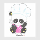 Koken Panda, Bokend Panda, Cute Panda, Whisk Sticker (Vel)