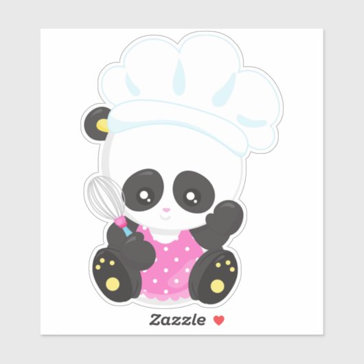 Koken Panda, Bokend Panda, Cute Panda, Whisk Sticker (Vel)