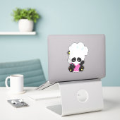 Koken Panda, Bokend Panda, Cute Panda, Whisk Sticker (Laptop op bureau)