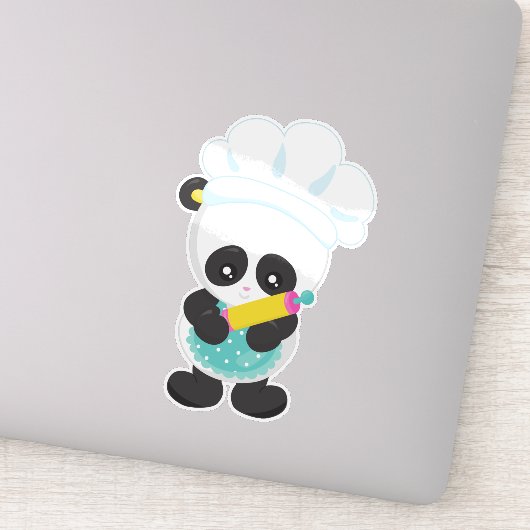 Koken Panda, Bokend Panda, Schort, Rolling Pin Sticker (Detail)