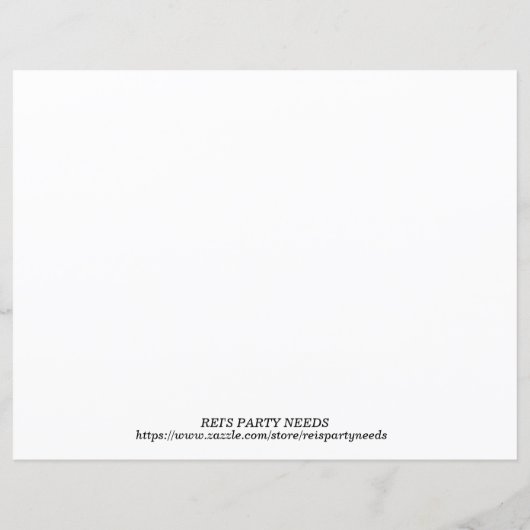 Koken Party Kleurplaat Placemat Baking Little Chef (Achterkant)