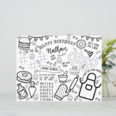 Koken Party Kleurplaat Placemat Baking Little Chef (Staand voorkant)