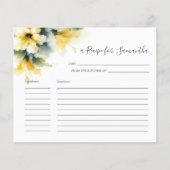 Koken Recept Kaarten Geel Bloemengroen (Voorkant)