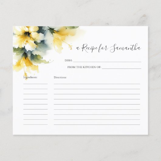 Koken Recept Kaarten Geel Bloemengroen (Voorkant)