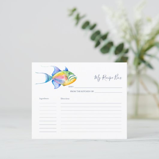 Koken Recipe Kaarten kleurrijke tropische vis (Staand voorkant)