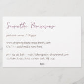 Koken Sparkle Chopping Board roos gouden bakken Briefpapier (Achterkant)