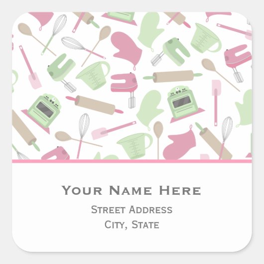 Koken Thema Adres Sticker (Voorkant)