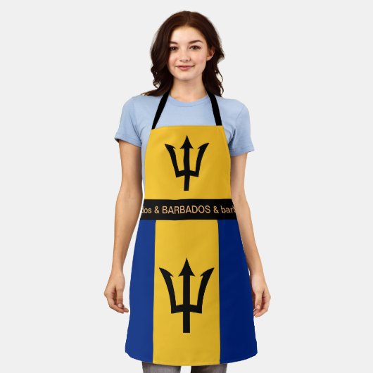 Koken van Barbados en Barbados Vlag Keukenkeuken Schort (Gedragen)
