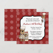 Koken van Beren Kinderen van Birthday Kaart (Voorkant / Achterkant)