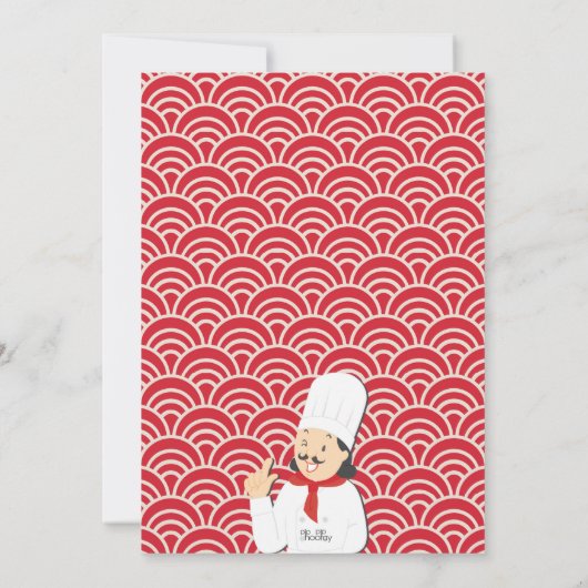 Koken van Chef Kitchen Birthday Uitnodigen Kaart (Achterkant)