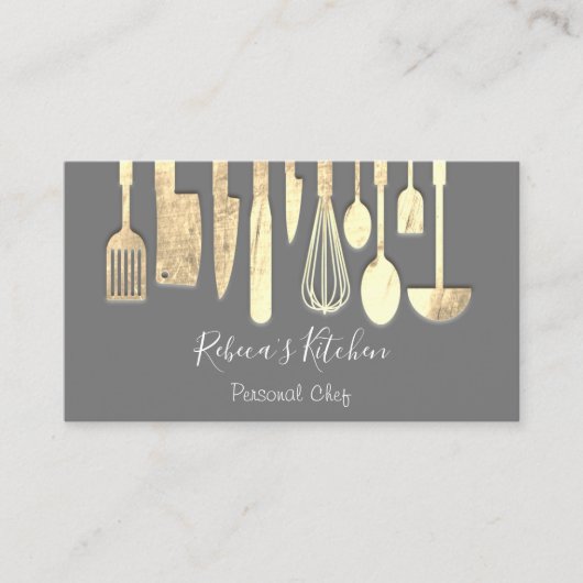 Koken van Chef Restaurant Catering Gray Visitekaartje (Voorkant)