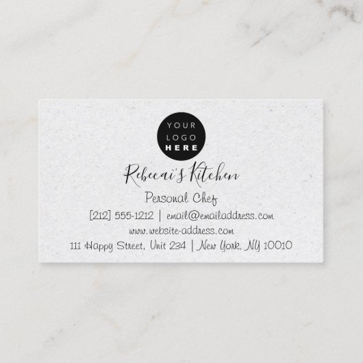 Koken van Chef Restaurant Catering Rainbow Visitekaartje (Achterkant)