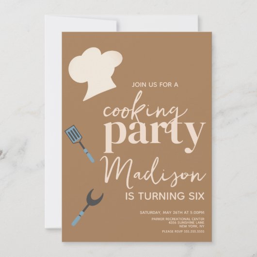 Koken van de uitnodiging van de Birthday Party (Voorkant)