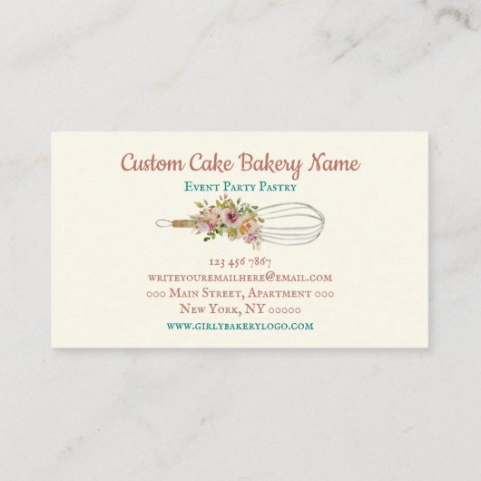 Koken van de witte gebak Chef Loyalty Cirkel Punch Visitekaartje (Achterkant)