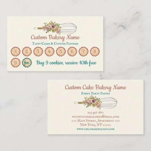 Koken van de witte gebak Chef Loyalty Cirkel Punch Visitekaartje (Voorkant / Achterkant)