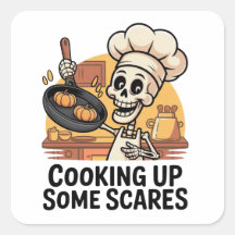 Koken van een paar angstaanjagende Stickers