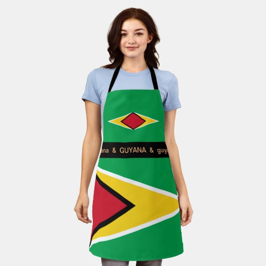 Koken van keuken met de vlag van Guyana en Guyana Schort (Gedragen)