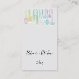 Koken van Logo Chef Restaurant Gray Holographic  Visitekaartje