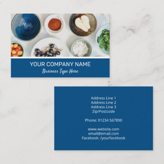 Koken van Visitekaartje van de keuken- en voedselk (Voorkant / Achterkant)
