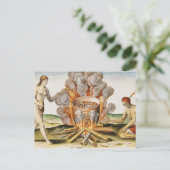 Koken van voedsel in een Terracotta Pot Briefkaart (Staand voorkant)