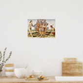 Koken van voedsel in een Terracotta Pot Poster (Keuken)