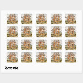 Koken van voedsel in een Terracotta Pot Vierkante Sticker (Vel)