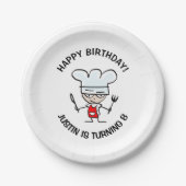 Koken Verjaardagsfeestje borden met schattige cart Papieren Bordje (Voorkant)