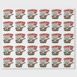 Koken voor het spel Grappige Voetbal Frituren Cadeaupapier