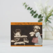 Koken voor Thanksgiving Feestdagenkaart (Staand voorkant)