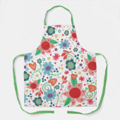 Koken Witte Bloemen Inspirivity Leuk Schort (Voorkant)