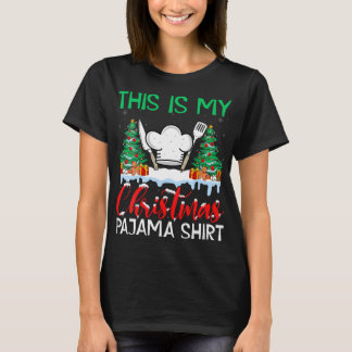 Koken Xmas Pyjama Chef Cook Koken Liefhebber Chris T-shirt