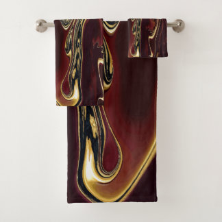 Kokend Goud Lava Berg rood goud blauw spiralen Bad Handdoek
