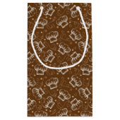 Kokend patroon met chef-kokpet klein cadeauzakje (Achterkant)