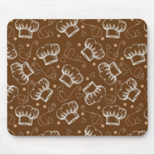 Kokend patroon met chef-kokpet muismat