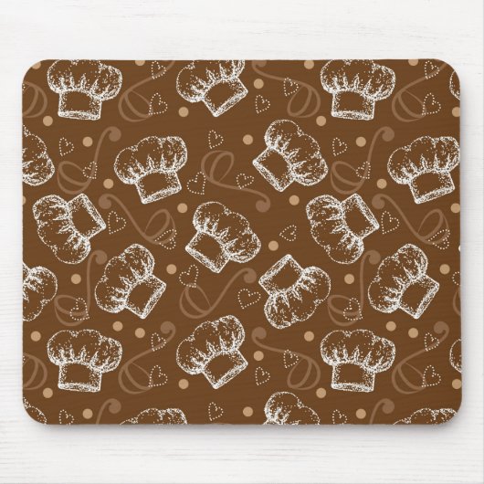 Kokend patroon met chef-kokpet muismat (Voorkant)