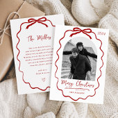 Koker Bow Vakantie Foto Kaart, Prettig Kerstfeest Feestdagenkaart