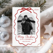 Koker Bow Vakantie Foto Kaart, Prettig Kerstfeest Feestdagenkaart